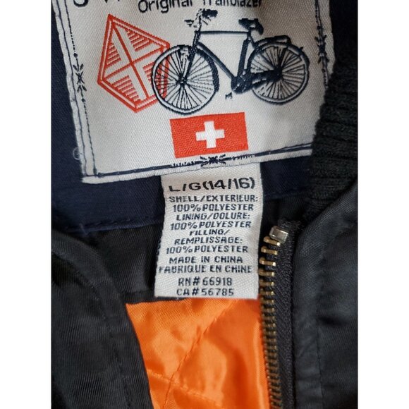 Swiss Cross Original Trailblazer Black Bomber Jacket Youth Size Large (14/16) - Picture 15 of 16